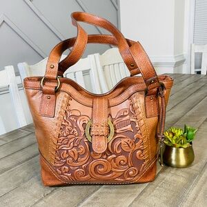 Born Concept Embossed Faux Leather Tooled Western-inspired Bag